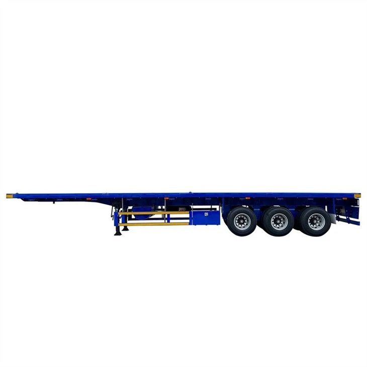 China Factory Direct Sale 3axle Container Flatbed Semi Trailer